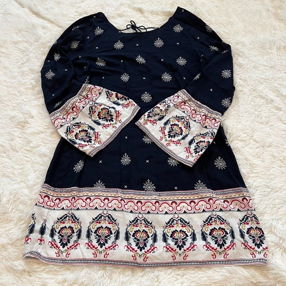 CHarming Charlie Womens Dress Medium Blue Nautical‎ Beach Shift Crochet 13533